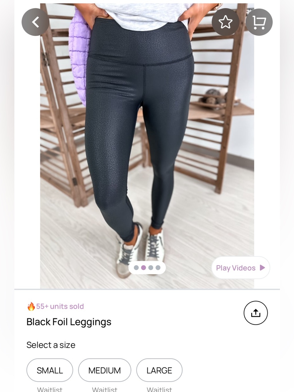Mono B Black Foil High-Waist Leggings